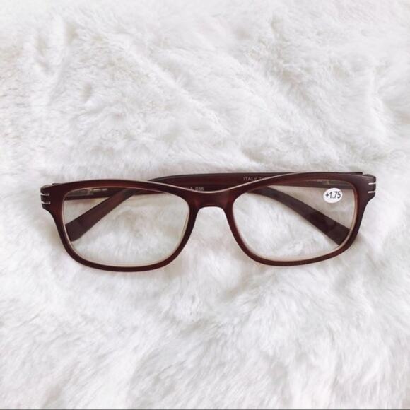 Eugene Brown Rectangular Reading Glasses - Picture 1 of 9
